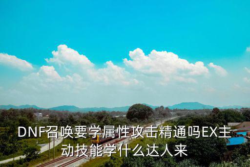 dnf召唤不吃什么属性，DNF召唤要学属性攻击精通吗EX主动技能学什么达人来