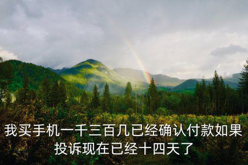 我买手机一千三百几已经确认付款如果投诉现在已经十四天了