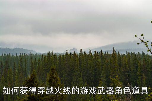 如何获得穿越火线的游戏武器角色道具