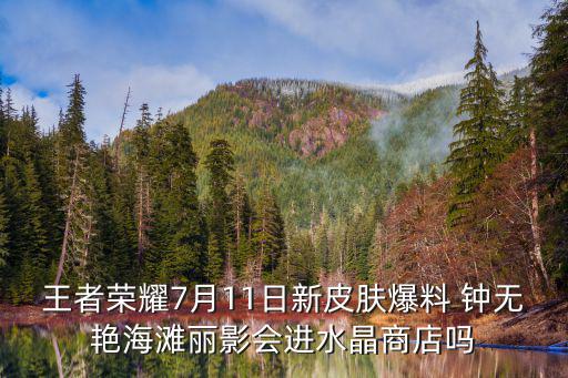王者荣耀7月11日新皮肤爆料 钟无艳海滩丽影会进水晶商店吗