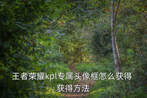 王者荣耀kpl专属头像框怎么获得 获得方法