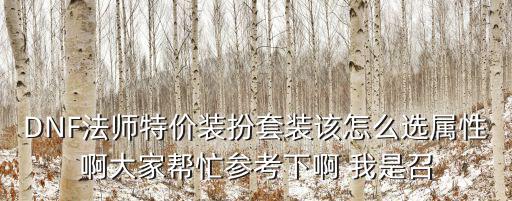DNF法师特价装扮套装该怎么选属性啊大家帮忙参考下啊 我是召