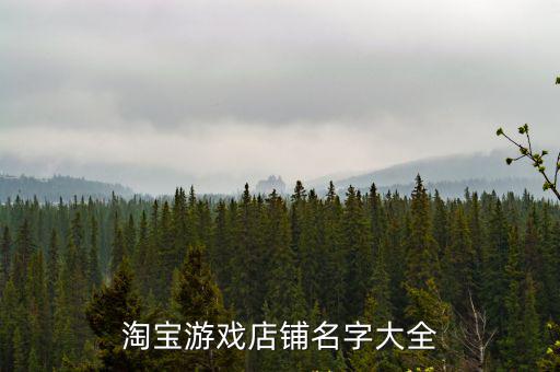 淘宝游戏店铺名字大全