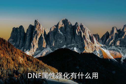 DNF属性强化有什么用