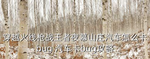 cf手游怎么卡夜幕，cf夜幕怎样卡bug啊