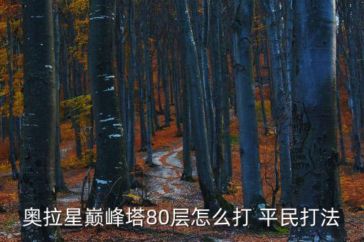 奥拉星巅峰塔80层怎么打 平民打法