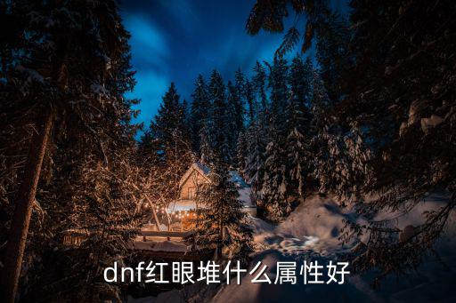 dnf红眼堆什么属性好