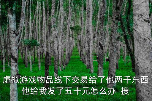 虚拟游戏物品线下交易给了他两千东西他给我发了五十元怎么办  搜