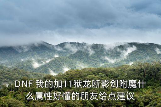 DNF 我的加11狱龙断影剑附魔什么属性好懂的朋友给点建议