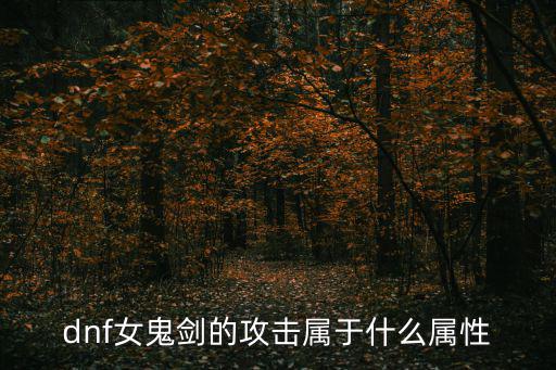 dnf剑鬼走什么属性攻击，dnf女鬼剑的攻击属于什么属性