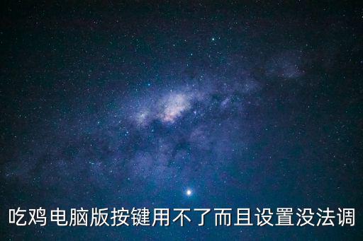 吃鸡电脑版按键用不了而且设置没法调
