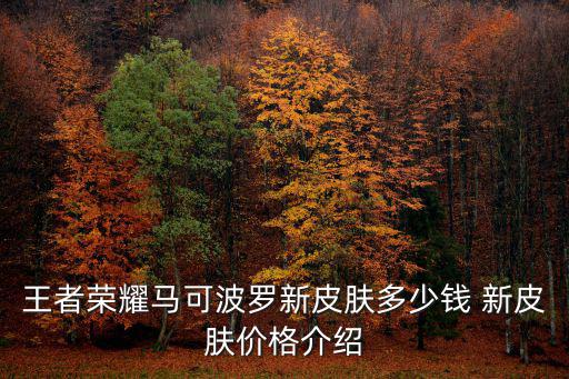 王者荣耀马可波罗新皮肤多少钱 新皮肤价格介绍