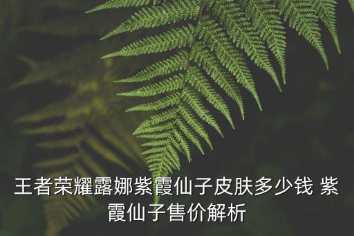 王者荣耀露娜紫霞仙子皮肤多少钱 紫霞仙子售价解析