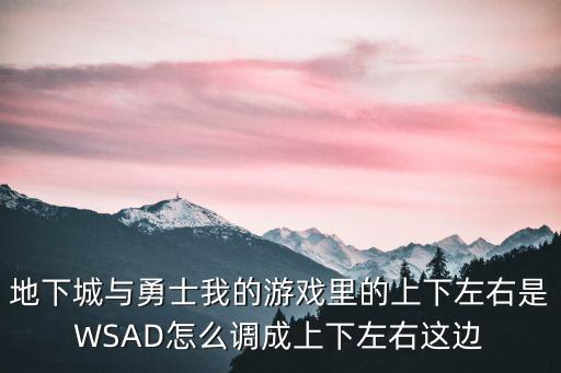 地下城与勇士我的游戏里的上下左右是WSAD怎么调成上下左右这边