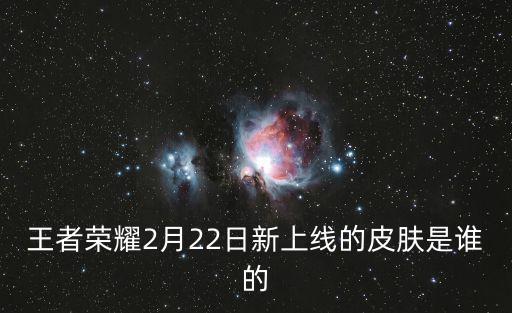 王者荣耀2月22日新上线的皮肤是谁的