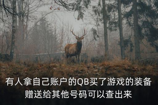 哥哥买游戏装备给我看怎么办，有人拿自己账户的QB买了游戏的装备赠送给其他号码可以查出来