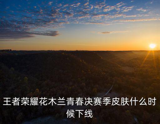 王者荣耀花木兰青春决赛季皮肤什么时候下线
