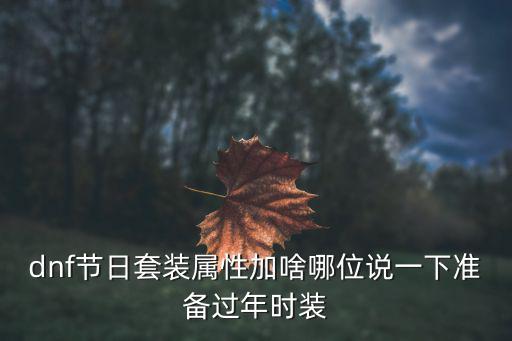 dnf节日套装属性加啥哪位说一下准备过年时装