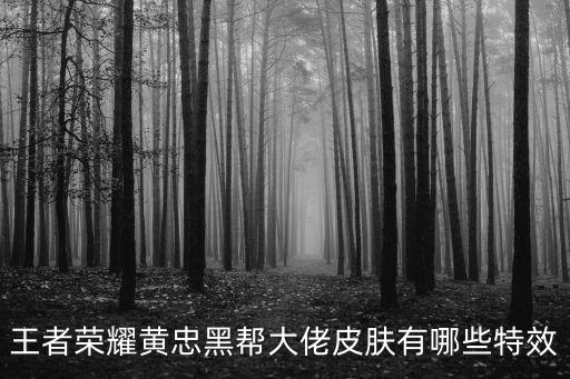 王者荣耀黄忠黑帮大佬皮肤有哪些特效
