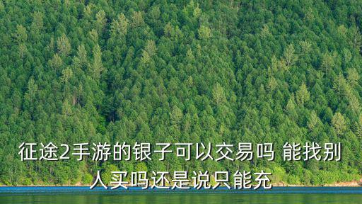 征途2手游的银子可以交易吗 能找别人买吗还是说只能充