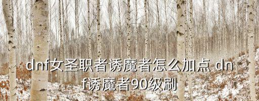 dnf女圣职者诱魔者怎么加点 dnf诱魔者90级刷
