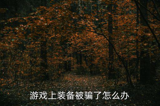 游戏上装备被骗了怎么办