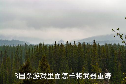 手游鬼灭之刃重攻击怎么打，3国杀游戏里面怎样将武器重涛