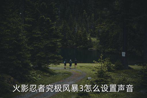 火影忍者究极风暴3怎么设置声音