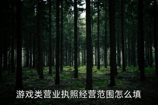 游戏类营业执照经营范围怎么填