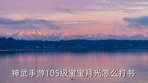 神武手游105级宝宝月光怎么打书
