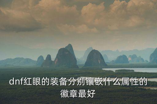 dnf红眼的装备分别镶嵌什么属性的徽章最好