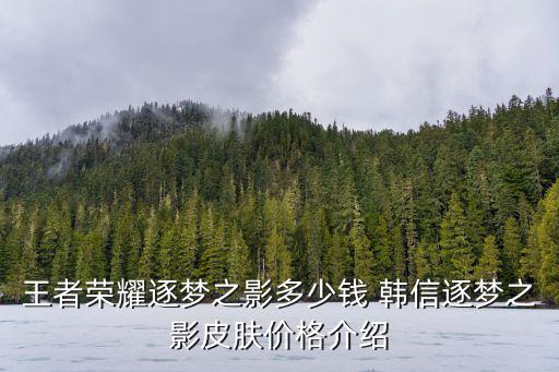 王者荣耀逐梦之影多少钱 韩信逐梦之影皮肤价格介绍