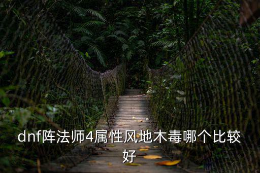 dnf阵法师4属性风地木毒哪个比较好