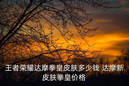 王者荣耀达摩拳皇皮肤多少钱 达摩新皮肤拳皇价格