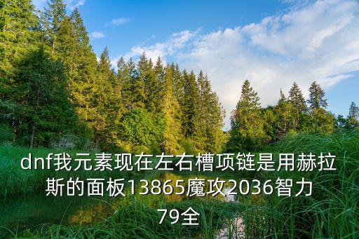 dnf我元素现在左右槽项链是用赫拉斯的面板13865魔攻2036智力79全