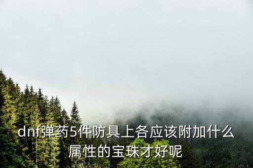 dnf弹药5件防具上各应该附加什么属性的宝珠才好呢