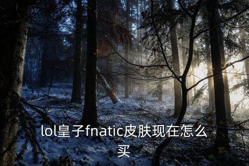 lol皇子fnatic皮肤现在怎么买