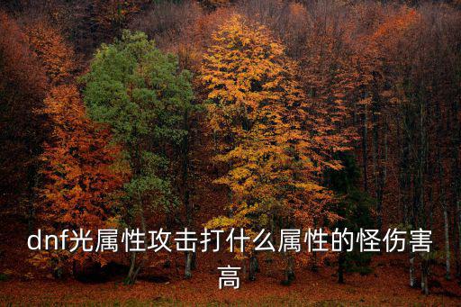 dnf光属性攻击打什么属性的怪伤害高