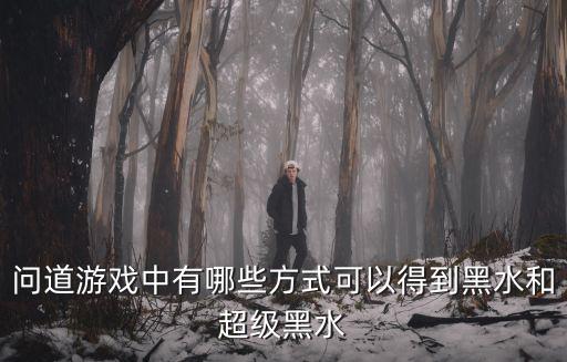 问道游戏中有哪些方式可以得到黑水和超级黑水