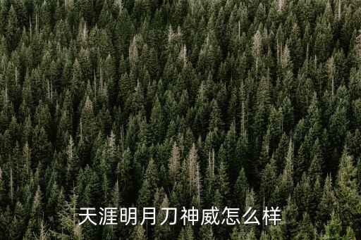 天涯明月刀神威怎么样