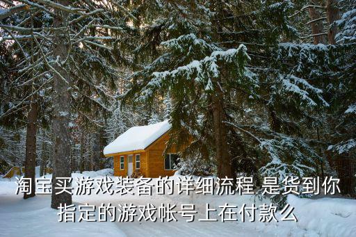 淘宝买游戏装备的详细流程 是货到你指定的游戏帐号上在付款么