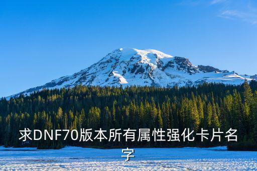 dnf全属性卡片叫什么，求DNF70版本所有属性强化卡片名字