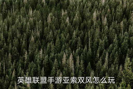 英雄联盟手游亚索双风怎么玩