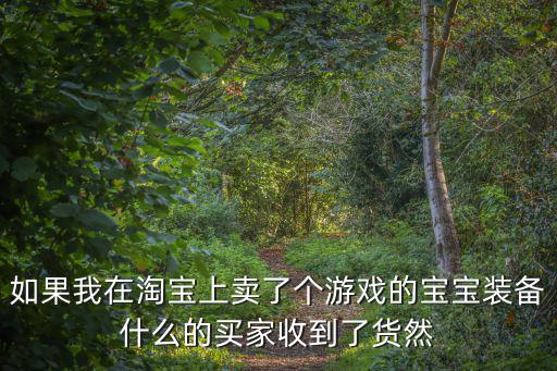 如果我在淘宝上卖了个游戏的宝宝装备什么的买家收到了货然