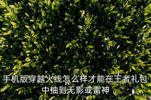 cf手游中的圆雷神抽奖券怎么开，手机版穿越火线怎么样才能在王者礼包中抽到无影或雷神