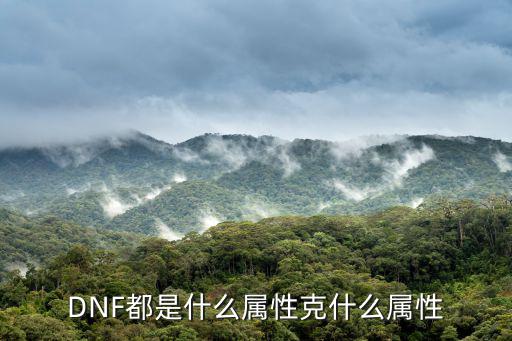 DNF都是什么属性克什么属性