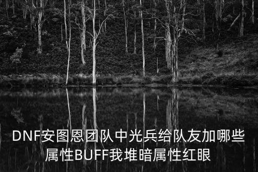 DNF安图恩团队中光兵给队友加哪些属性BUFF我堆暗属性红眼
