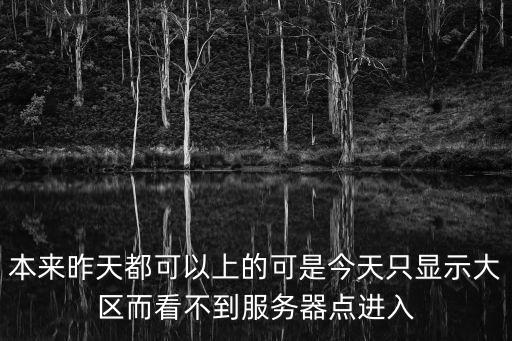 本来昨天都可以上的可是今天只显示大区而看不到服务器点进入