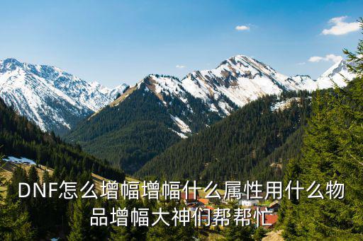DNF怎么增幅增幅什么属性用什么物品增幅大神们帮帮忙