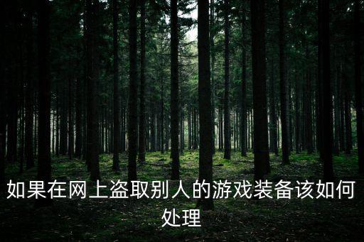 盗取别人游戏装备会怎么样，游戏里盗别人装备的人会有报应吗